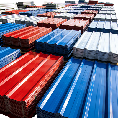 satın al DX51D SGCC Renkli Kaplı Galvanizli Galvanizli Çelik Çatı Yaprakları korozyona dayanıklı çatı duvar panelleri için 0.2~1.0mm Çevrimiçi üretim